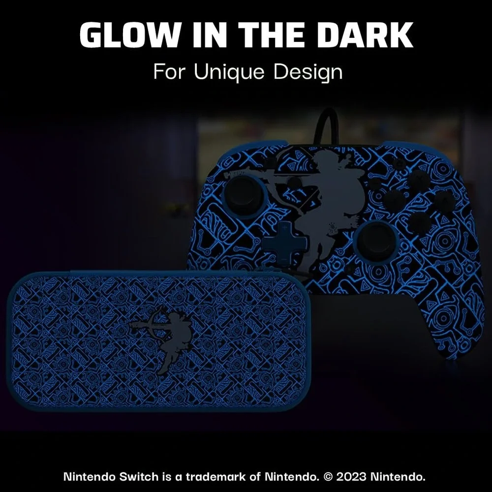 PDP REMATCH GLOW Sheikah‎ Shoot Wired Controller Travel Case Nintendo Switch